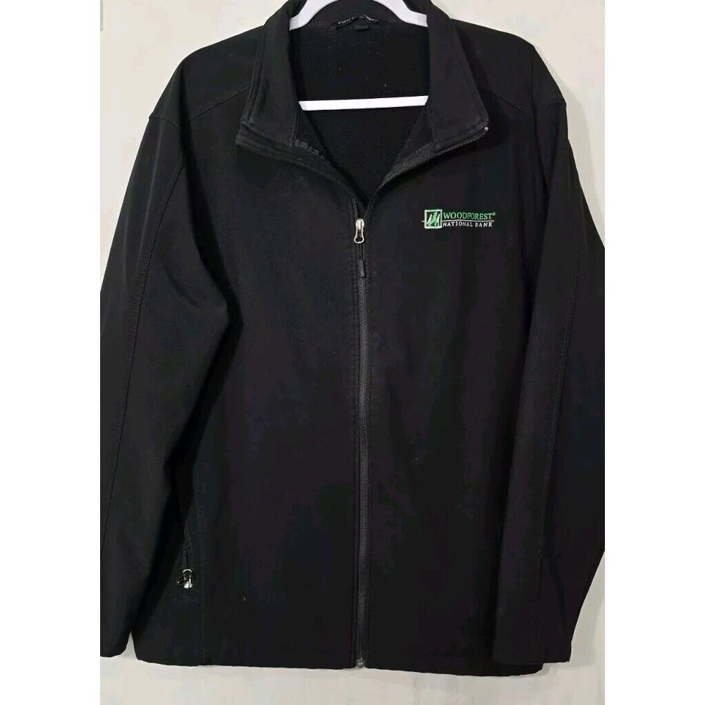 Port Authority FULL ZIP SOFTSHELL JACKET MEN-2XL Black Woodforest Logo‎